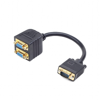 Разветвитель видеосигнала 2 port VGA (HD15M/2x15F, 1 компьютер - 2 монитора) Cablexpert CC-VGAX2-20C
