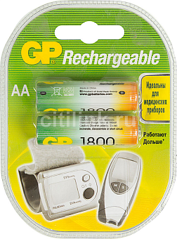 Аккумулятор AA, 1.2V, 1800mAh, 2шт, GP 180AAHC