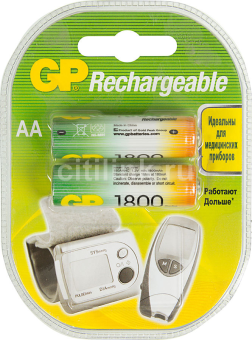 Аккумулятор AA, 1.2V, 1800mAh, 2шт, GP 180AAHC