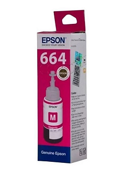 Картридж струйный EPSON T6643 для Epson L100/110/200/210, пурпурный_