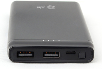 Внешний аккумулятор 10000 mAh_ Cactus CS-PBFSPT-10000 солн.бат. черный