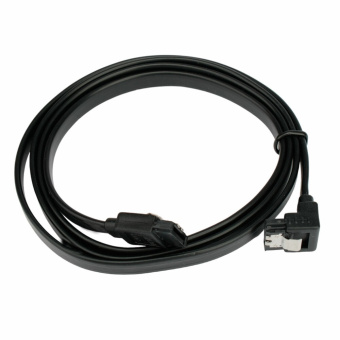 Кабель интерфейсный SATA 100см, Cablexpert, угловой, защелка, оплетка, черный