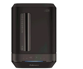 Уничтожитель бумаги Fellowes PowerShred LX220 черный (секр.P-4) фрагменты 20 лист. 30 лтр. скрепки с