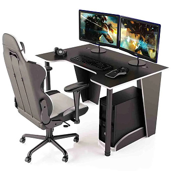Стол компьютерный MaDXRacer XBASIC XG14 "1400х800х750" черный, кромка белая
