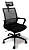 Кресло Бюрократ MC-201-H  (сетка/ткань, мех. качания, крест. пластик, с подголов., до 120 кг) Черный