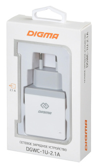 Сетевое зарядное устройство Digma DGWC 10W USB-A White