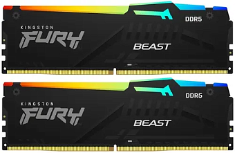 Модуль памяти DDR5 64Gb 5600MHz Kingston Fury Beast Black RGB XMP CL40 (Kit of 2)