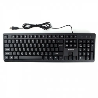Клавиатура проводная Gembird KB-8355U (лазерная гравировка символов, кабель 1.85м,) Black