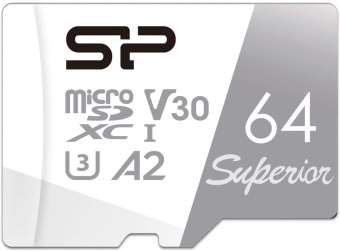 Карта памяти microSD .64Gb Silicon Power Silicon Power Superior A2 CLASS 10 + адаптер SD