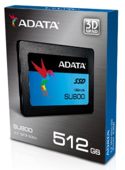 Накопитель SSD SATA 512Gb ADATA Ultimate SU800 (TLC, 560/520 Мбайт/сек)