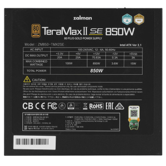 Блок питания .850W Zalman ZM850-TMX2SE 80 Plus Gold Black
