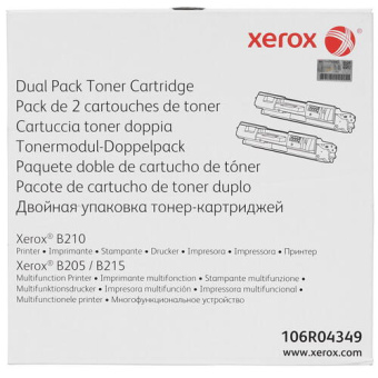Картридж лазерный XEROX 106R04349 для B205/B210/B215, x2упак. (6000стр), черный