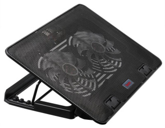 Подставка для ноутбука 15" BURO LCP156H (металл. сетка, 2*1400 об/мин, 21дБ, LED-подсветка) черный