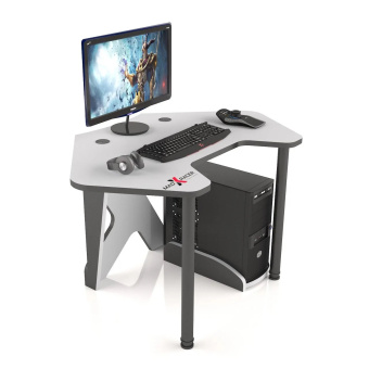 Стол компьютерный MaDXRacer PILOT GTC12 "1260х845х750" белый, кромка черная