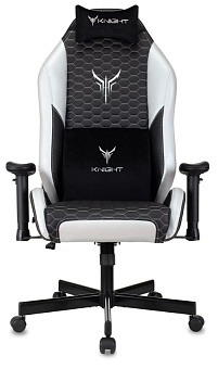 Кресло Knight Neon (соты эко.кожа с подголов. крестов. металл) Черной белый