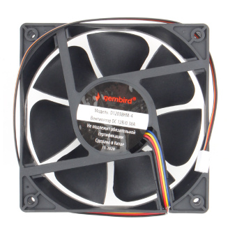 Вентилятор для корпуса 120mm Gembird D12038HM-4 (4-pin, 120x120x38mm, гидродинамический, провод 40 см)