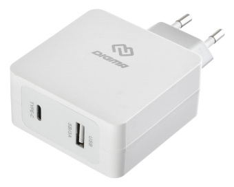 Сетевое зарядное устройство Digma DGPD 45W USB-C USB-A White