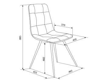 Кресло Бюрократ CH-K1_4 комплект 4шт т.серый Holland 18 металл черный на ножках