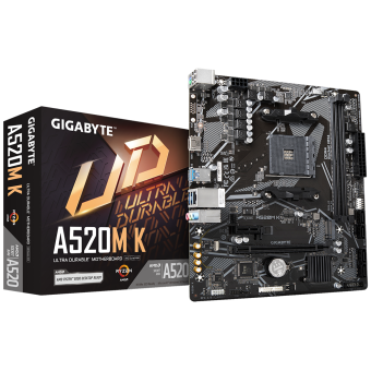Материнская плата Socket AM4 Gigabyte A520M K (A520) 2*DDR4 HDMI mATX