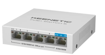 Коммутатор 5 port Keenetic PoE+ Switch 5 (KN-4610) 1000 Мбит/сек 4*PoE+