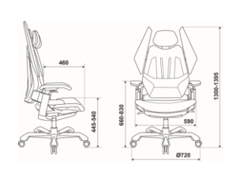 Кресло Knight Aero (ткань, синхромеханизм, крестов. пластик, до 110 кг) черный/серебро
