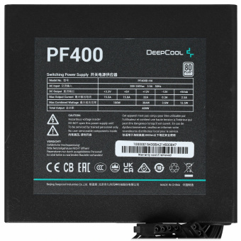 Блок питания .400W Deepcool PF400 120mm 80+, черный