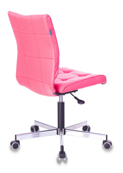 Кресло Бюрократ CH-330M (эко.кожа, без мех. качания, крест. металл, до 120 кг) Розовый