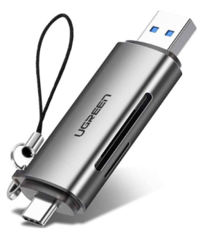 Внешний картридер USB-C UGREEN для карт памяти TF / SD