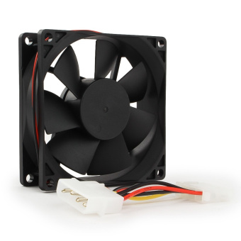 Вентилятор для корпуса 80mm Gembird FANCASE-4 (4pin Molex, 80x80x25мм, 27дБ, 2600об/мин, провод 30cm)