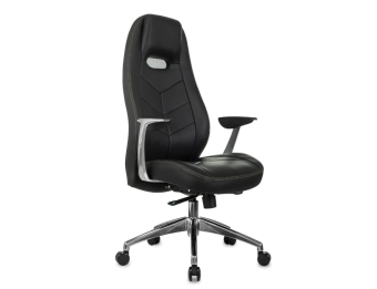 Кресло Бюрократ _ZEN кожа крестов. алюминий, черный