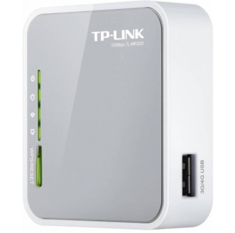 Wi-Fi роутер TP-Link TL-MR3020 N300, 2.4 ГГц, 100 Мбит/с, USB, белый