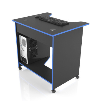 Стол компьютерный MaDXRacer XMINI XG08 "800х650х750" черный, кромка синяя