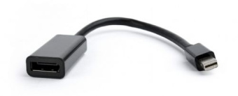 Кабель-переходник miniDP (m) < - > DP (f), 0.10м, Cablexpert, Black