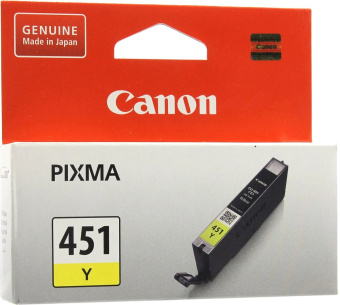 Картридж струйный Canon CLI-451Y для PIXMA iP7240/MG6340/MG5440, желтый