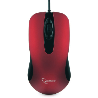 Мышь проводная Gembird MOP-400R Optical USB красный