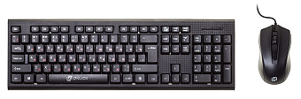Комплект проводной (клавиатура+мышь) OKLICK 620M (красные буквы кириллицы) USB черный