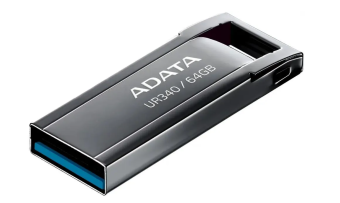 Флешка .64Gb ADATA UR340, USB 3.2 Gen1, цельная металлическая конструкция, черный