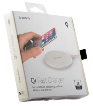 Беспроводное зарядное устройство Deppa Qi Fast Charger White