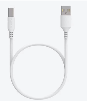 Кабель USB-C < - > USB-C, 1.0м, Maxvi MC-A02L плоский, удлиненный разъем, белый