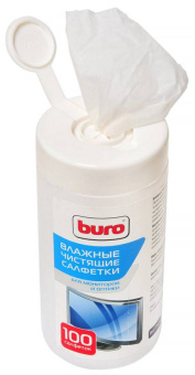 Салфетки BURO BU-Tscrl - Чистящие салфетки для экранов и оптики в пластиковой тубе (100шт)