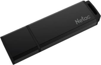 Флешка .64Gb Netac U351 USB2.0 с колпачком, металлическая, чёрный