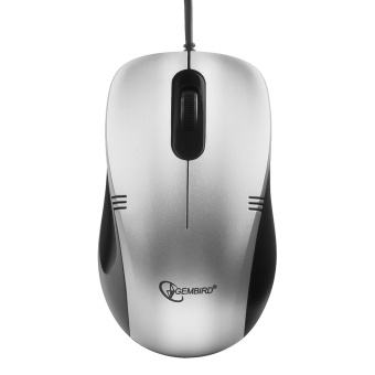 Мышь проводная Gembird MOP-100 Optical 1000 dpi USB 3кн 1.5м серебристый