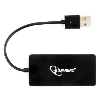Концентратор USB-A - 4-port USB2.0, Gembird UHB-U2P4-03, черный
