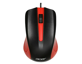 Мышь проводная Acer OMW012 1200dpi черный/красный