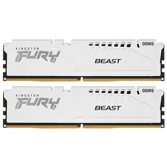 Модуль памяти DDR5 32Gb 5600MHz Kingston Fury Beast White XMP CL40 (Kit of 2)