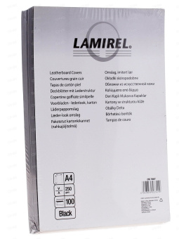 Обложка для переплёта Lamirel A4 Chromolux (глянцевая, 250 мкм., 100 шт) черная