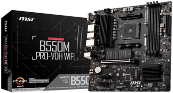Материнская плата Socket AM4 MSI B550M PRO-VDH (B550) 4*DDR4 2*PCI-Ex1 1*PCI-Ex16 SATA M.2 HDMI DP V