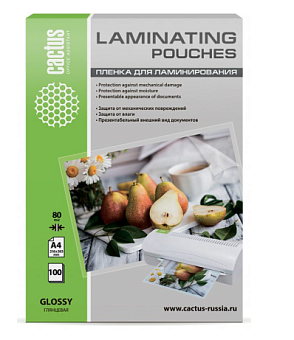 Плёнка для ламинирования Cactus (A4, 80мкм,  100шт)