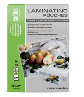Плёнка для ламинирования Cactus (A4, 80мкм,  100шт)