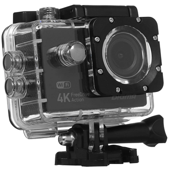 Видеорегистратор Digma FreeDrive Action 4K WiFi, 8Mp, 2160x3840 2160p, черный